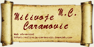 Milivoje Caranović vizit kartica